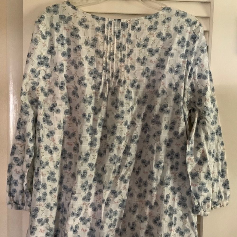 LRL LAUREN JEANS CO. RALPH LAUREN 100% COTTON DENIM BLUE FLORAL WOMAN BLOUSE XL‍ - Picture 6 of 9